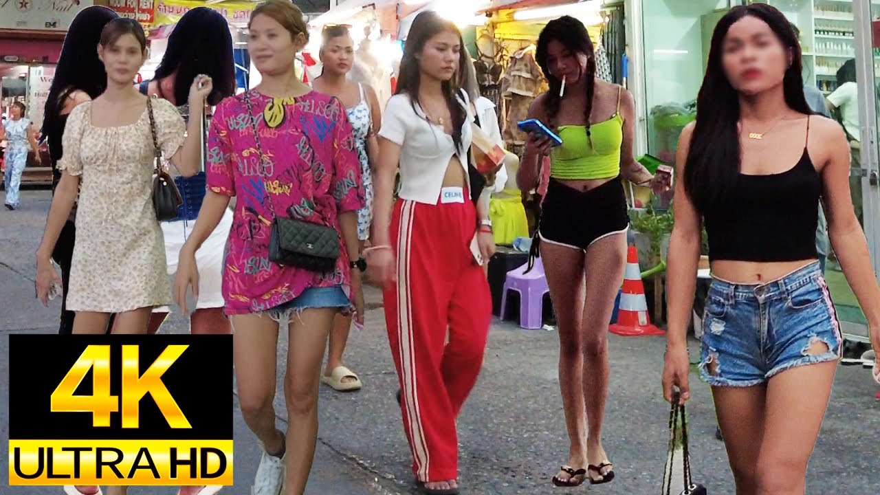 Pattaya 4K Walk Soi BuaKhao, TREE TOWN, Beach Road, Soi Hollywood. July 2023.