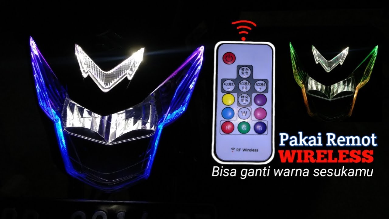 Cara Pemasangan lampu alis RGB pakai remot di luar mika satria/raider FI 150