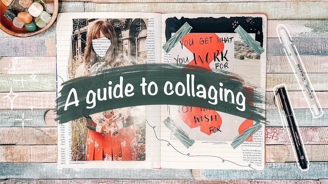 Collage art journal with me #6 | A guide to art journaling | Magazine only | Creative Journaling