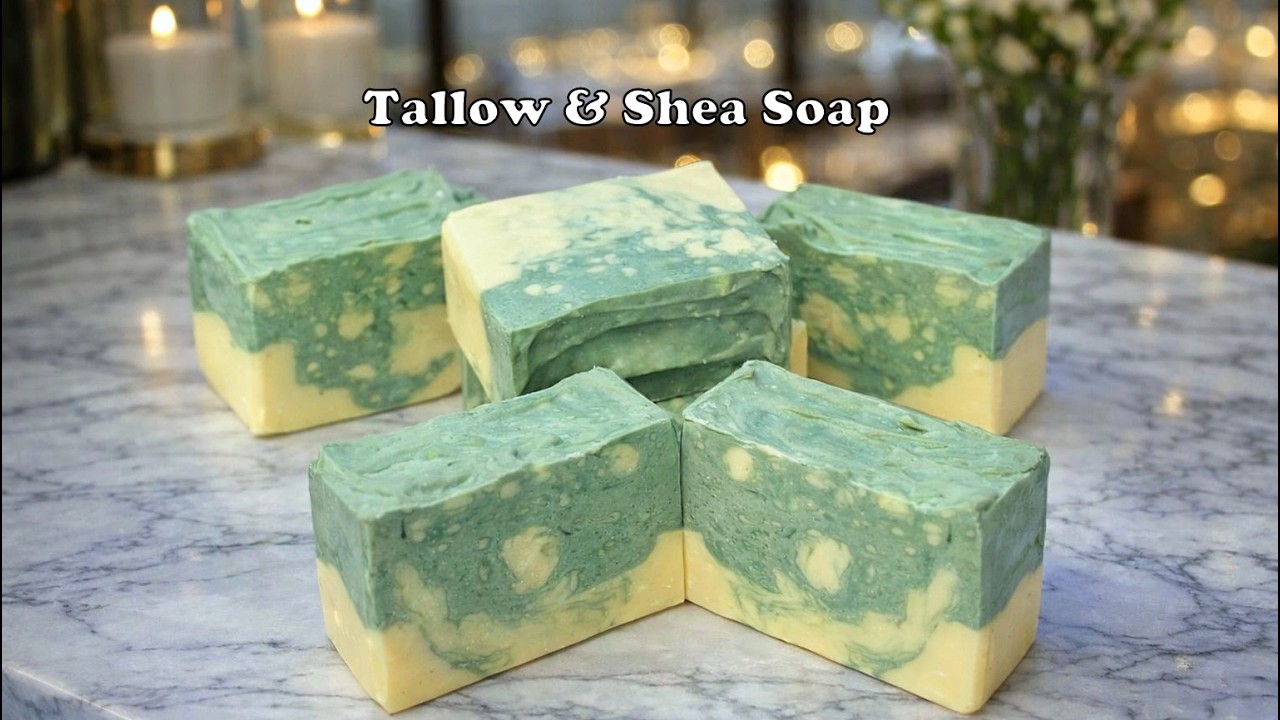 TALLOW & Shea Artisan Green Clay CP Soap Bars With Refreshing Eucalyptus & Peppermint