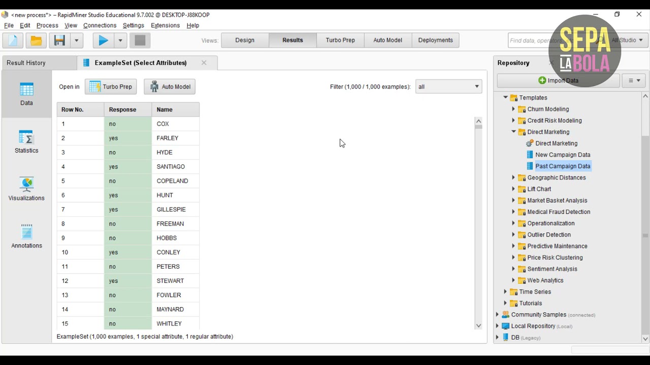 Clasificador Bayesiano con RapidMiner