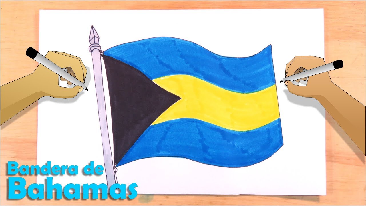 Dibuja la Bandera Oficial de Bahamas - Draw the Flag of Bahamas