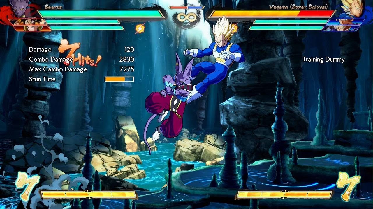 Mid-screen bnb Beerus combo DBFZ