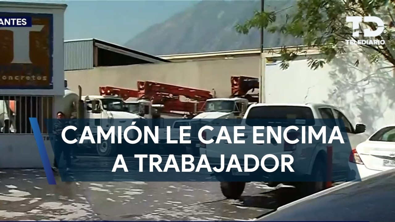Camión cae encima de trabajador en la calle 1 de Mayo en Santa Catarina