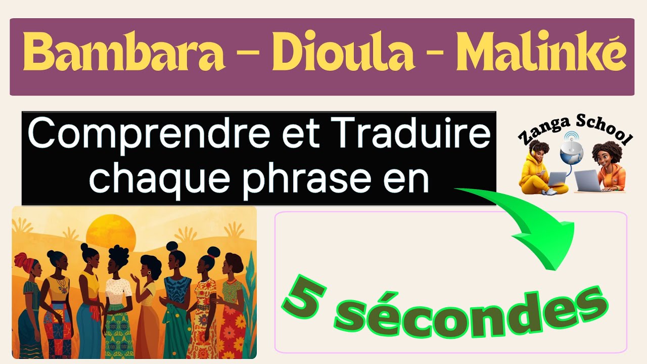 Comprendre des Phrases Rapides en quelques secondes| Bambara Dioula Malinké | Cours Zanga School