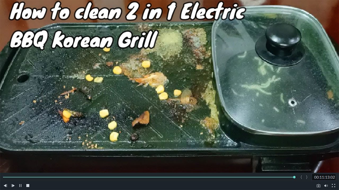 How to clean 2 in 1 Electric BBQ Korean Grill with hot pot | SAMPGYUPSAL| Tutorial | Mom Con