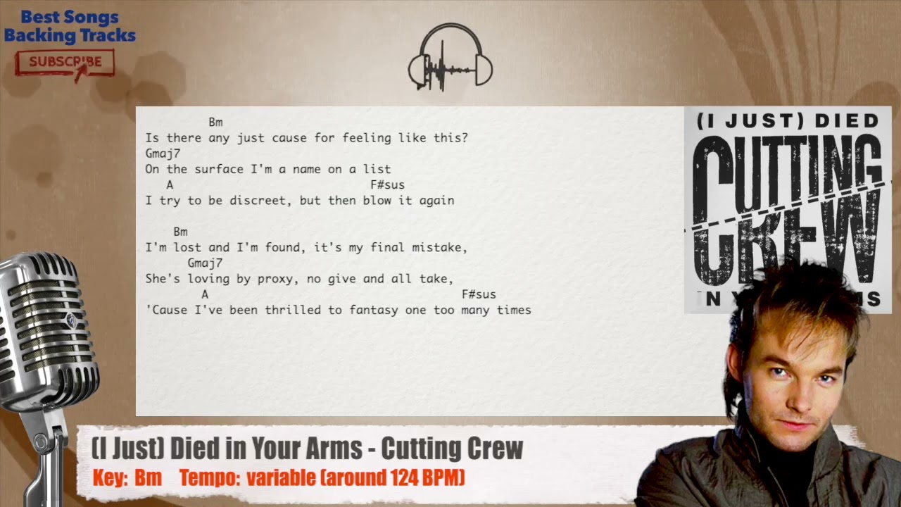 🎙 (I Just) Died in Your Arms - Cutting Crew Vocal Backing Track with chords and lyrics
