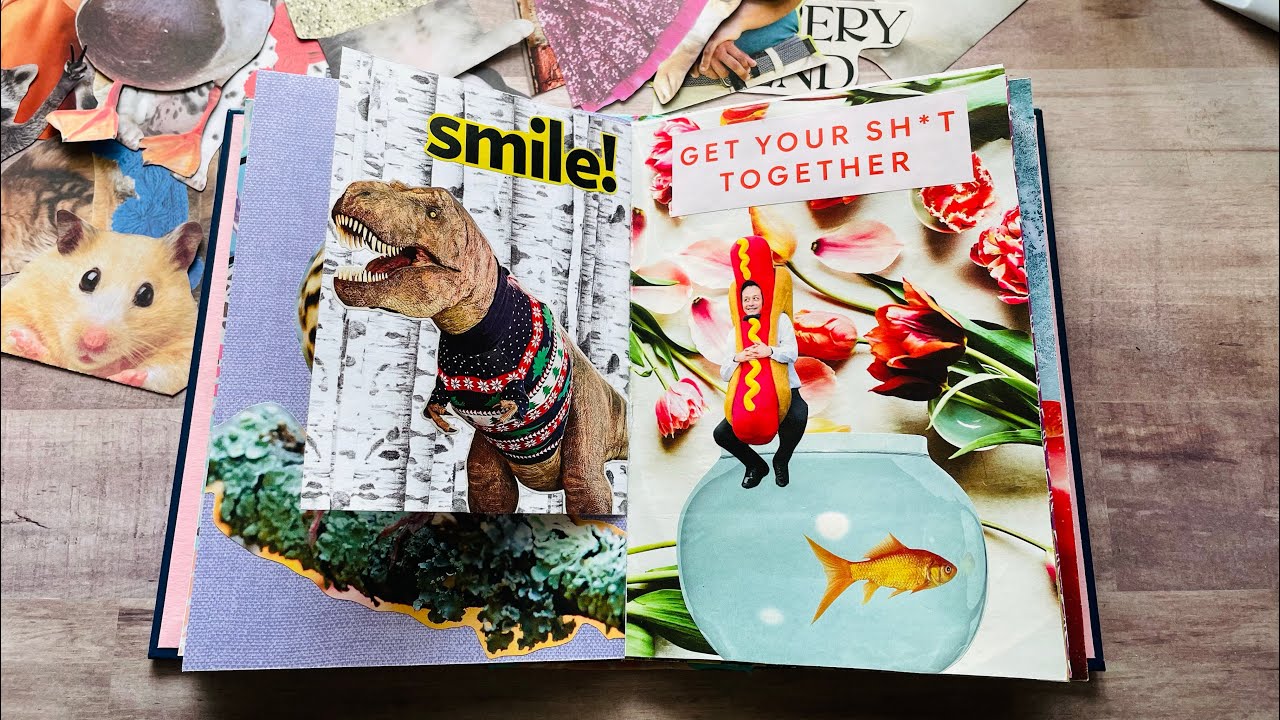 Glue Book Play • Glue with me! • #collage #gluebook #paper #alteredbook #magazinecollage #crafts