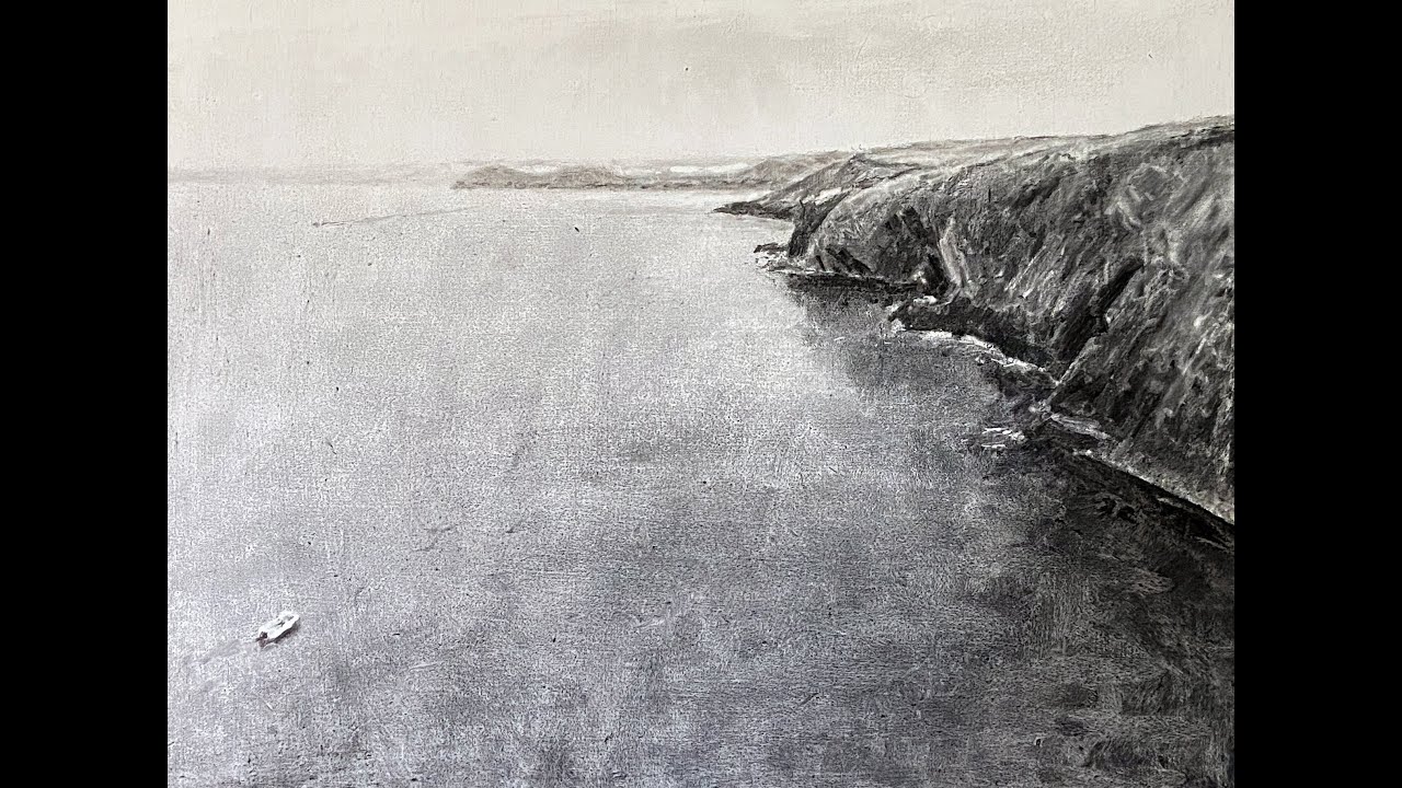 Charcoal drawing - farm track