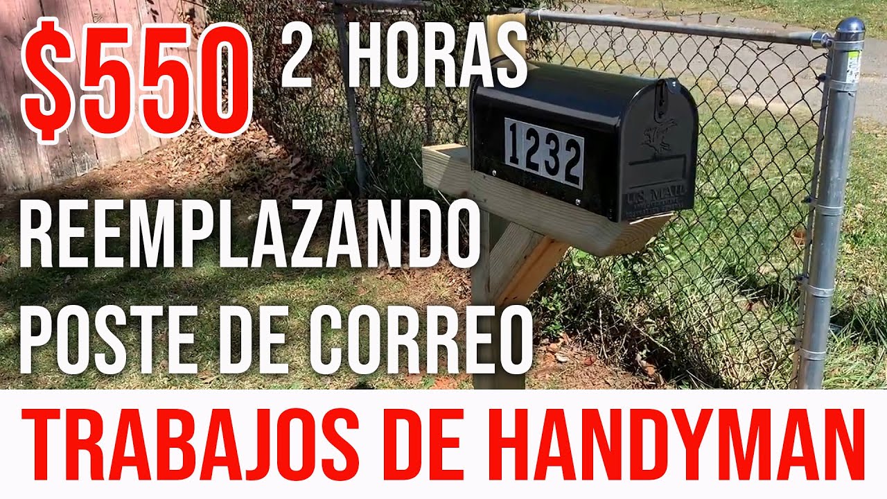 Reemplazando poste de correo y reparando cerca de alambre