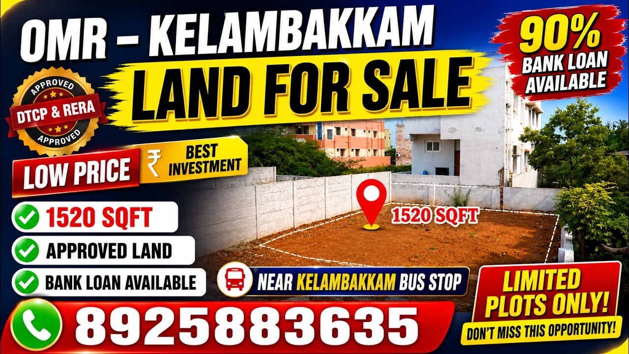 OMR - Kelambakkam Premium Villa Plots Sale | Kelambakkam Land Sale - Direct Owner - Urgent Sale