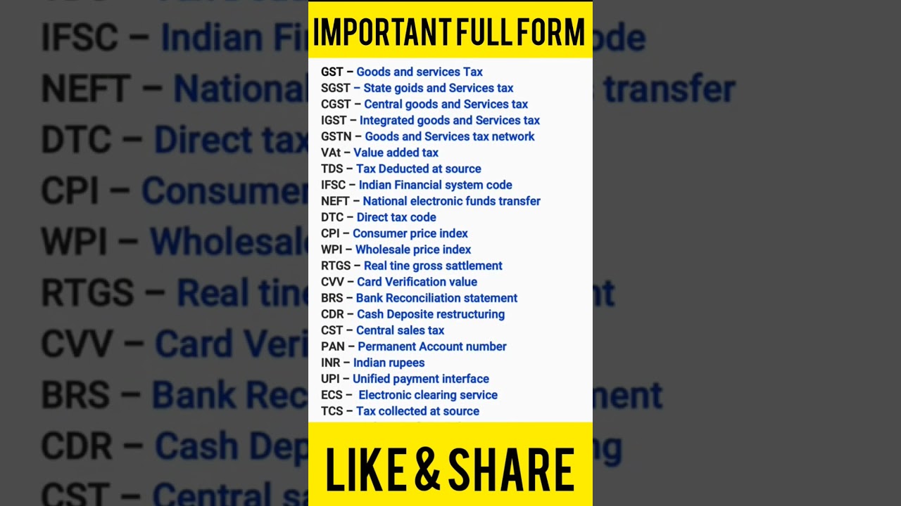 Full Form of Words! Shortcut Keys of Tally ! #tally #shorts #shortsfeed #tallyerp9 #shortfeed
