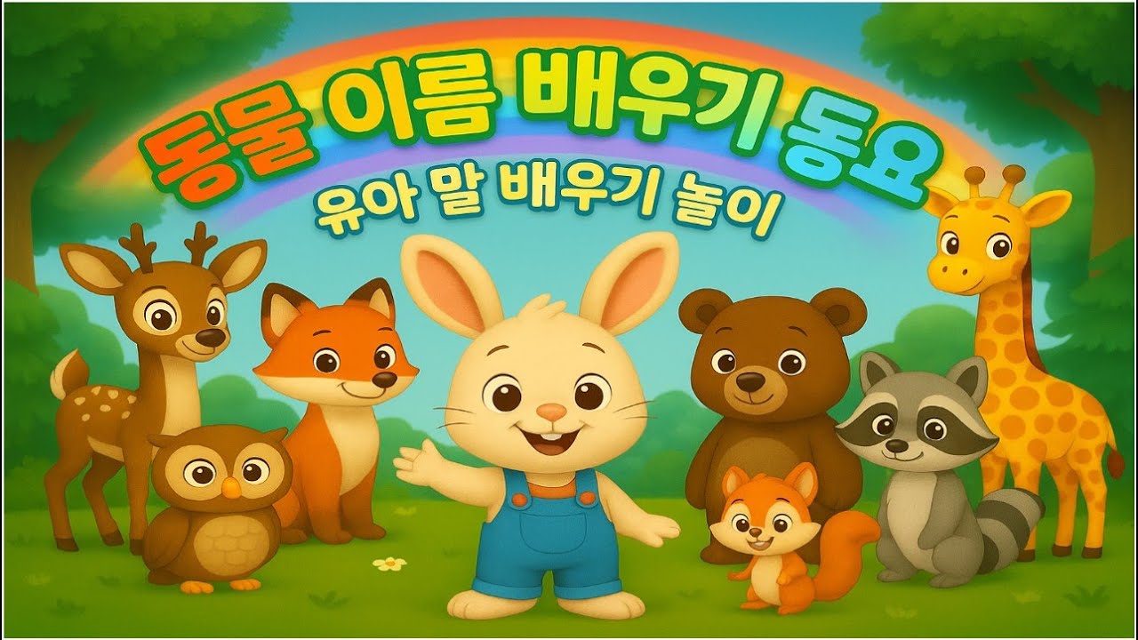 🟥🎵 동물 이름 배우기 동요 I 유아 말 배우기 놀이👶아기가 노래로 말을 배우기 동요 I 아기노래 I 유아노래 I 아기교육 I 아기콩콩TV