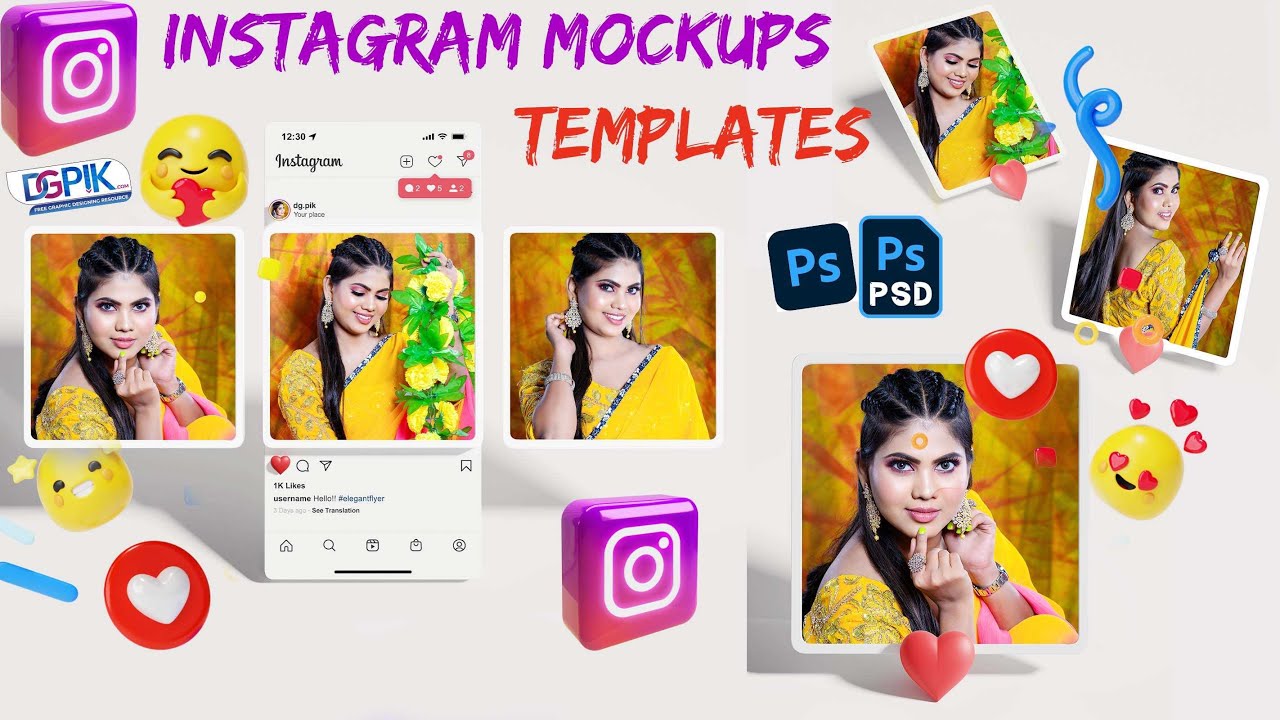 Instagram PSD Mockups Templates Download Free