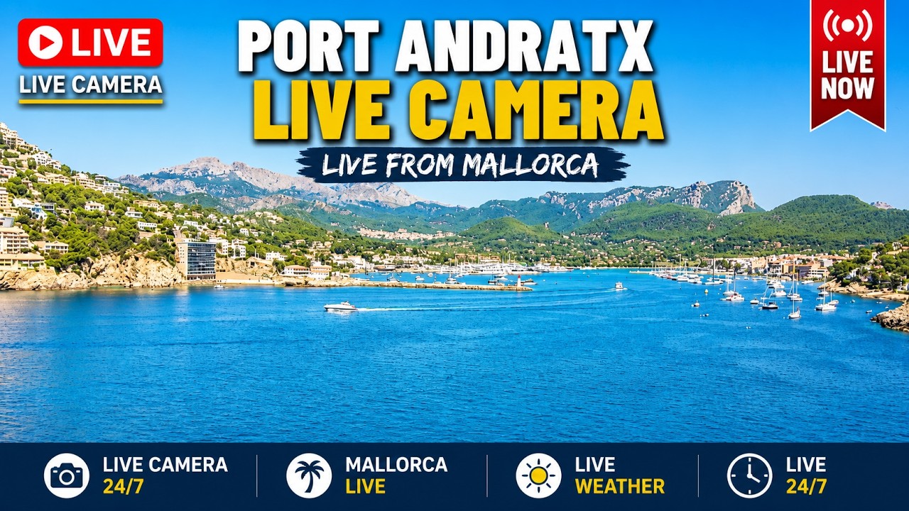 🌞 Mallorca Webcam Weather  Port d'Andratx Harbor View 4K UHD|24/7 #PortAndratx #Balearics #Weather