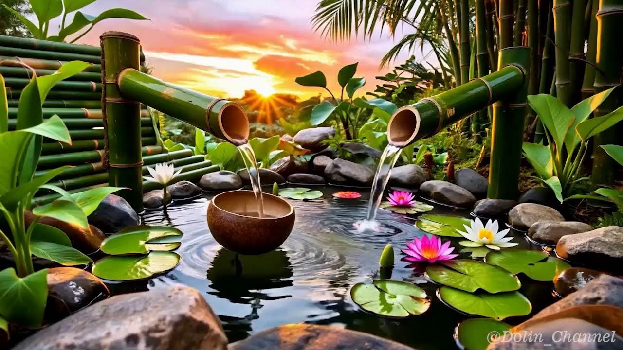 Enchanted Bamboo Fountain Garden 🌿 Gentle Water Sounds for Deep Sleep