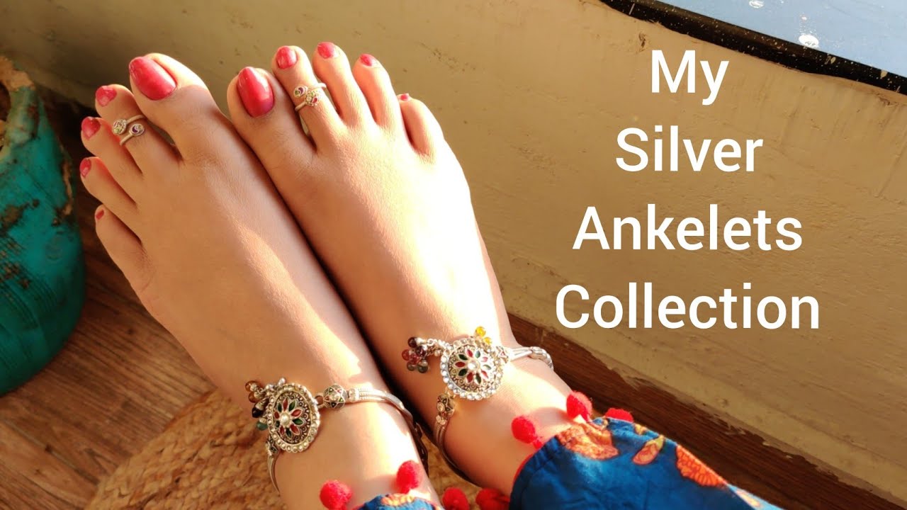 My Silver Ankelets/ Payal Collection 🌸