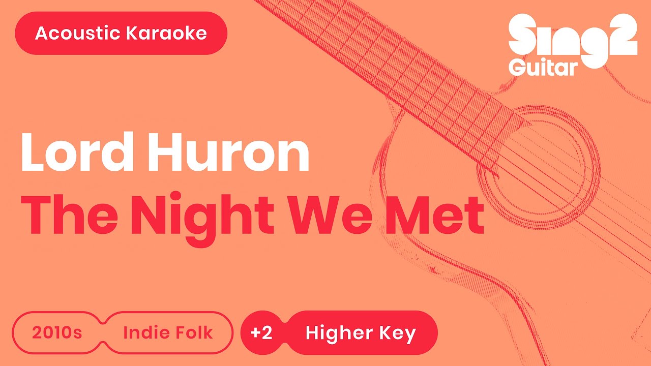 Lord Huron - The Night We Met (Higher Key) Acoustic Karaoke