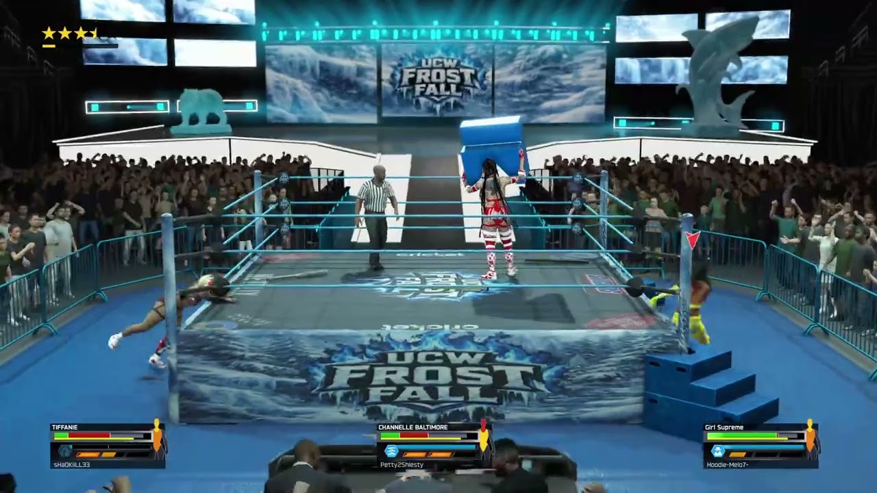 Channelle Throws steps at her enemy tiffani Lmfao crazy work WWE 2k25