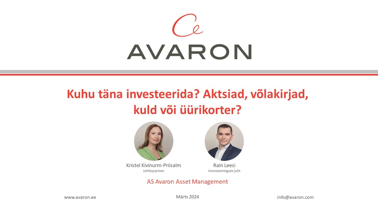 Kuhu t&auml;na investeerida? Aktsiad, v&otilde;lakirjad, kuld v&otilde;i &uuml;&uuml;rikorter?