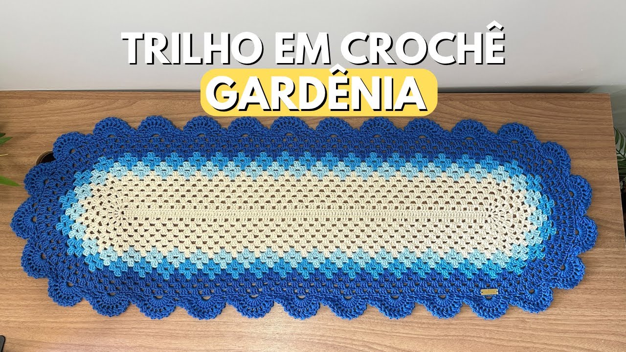 TRILHO PARA MESA EM CROCHÊ GARDÊNIA - Técnica fio conduzido - Sousplat de crochê