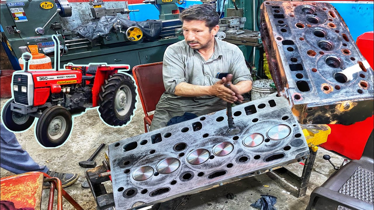 Repairing of Old Rusted Tractor Engine Head \\ Old Cylinder Head Restoration