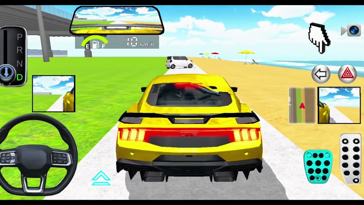 Golden Luxury Car Drives on Railway Track – Buses Stunned by the Shocking Scene!- 3D Driving Class