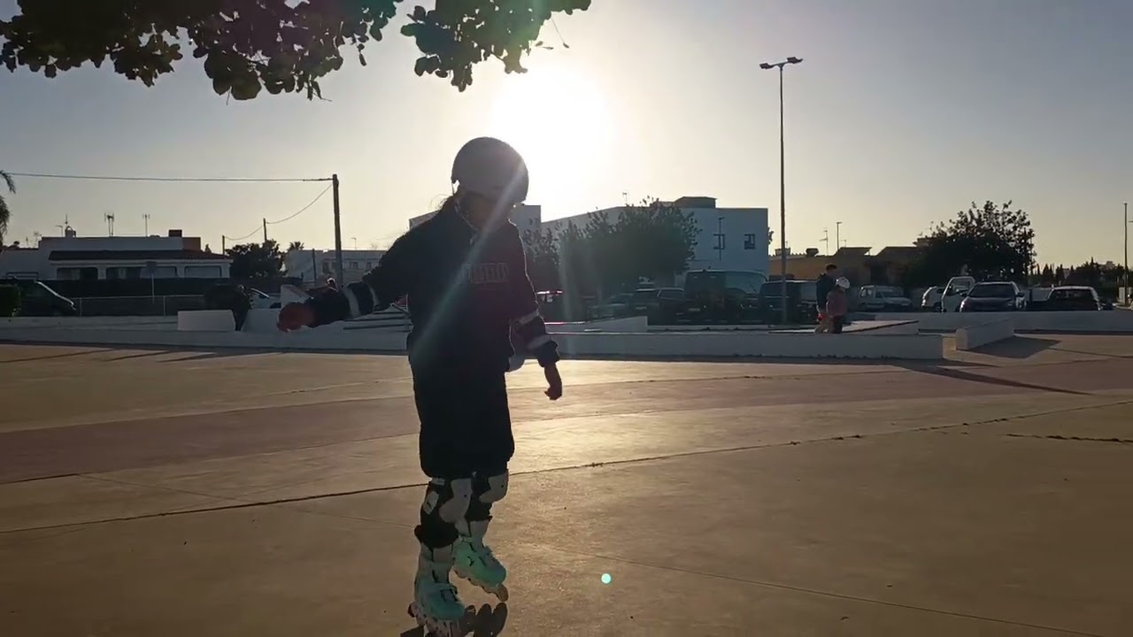 Zoey's first try roller blades