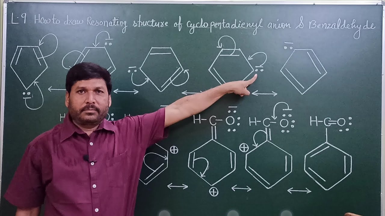 L-15 | Best trick how to draw Resonating structures of CYCLOPENTADIENYL ANION & BENZALDEHYDE For JEE