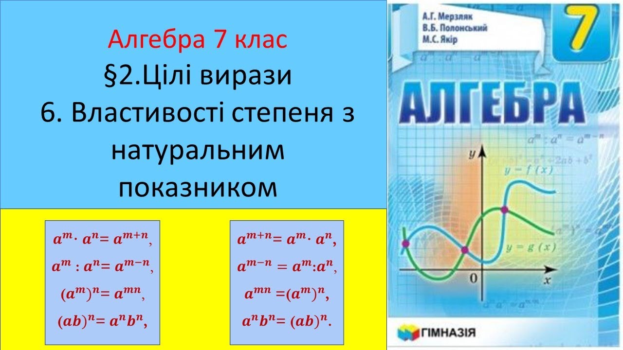 Властивості степеня з натуральним показником_Алгебра 7 клас_Мерзляк 2020