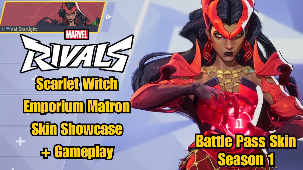 Scarlet Witch | Emporium Matron Battle Pass Skin Showcase | Marvel Rivals | Season 1