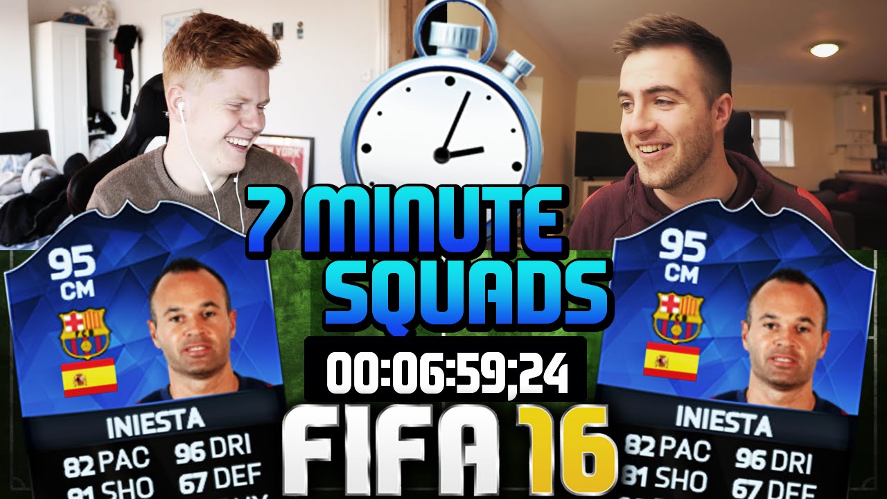 FIFA 16 7 MINUTE SQUAD BUILDER WITH 95 TOTY INIESTA!! - Speed Squad Builder