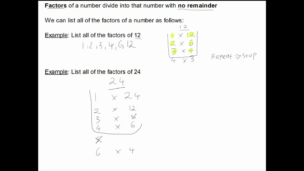 Odds, Evens, Multiples and Factors