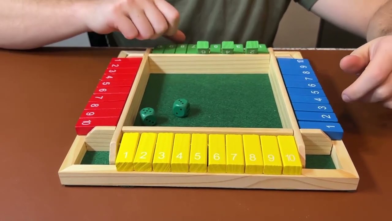 GOTHINK Shut The Box Dice Game, 2 4 Player 11 5 inch Wooden Board Table Math Game Review