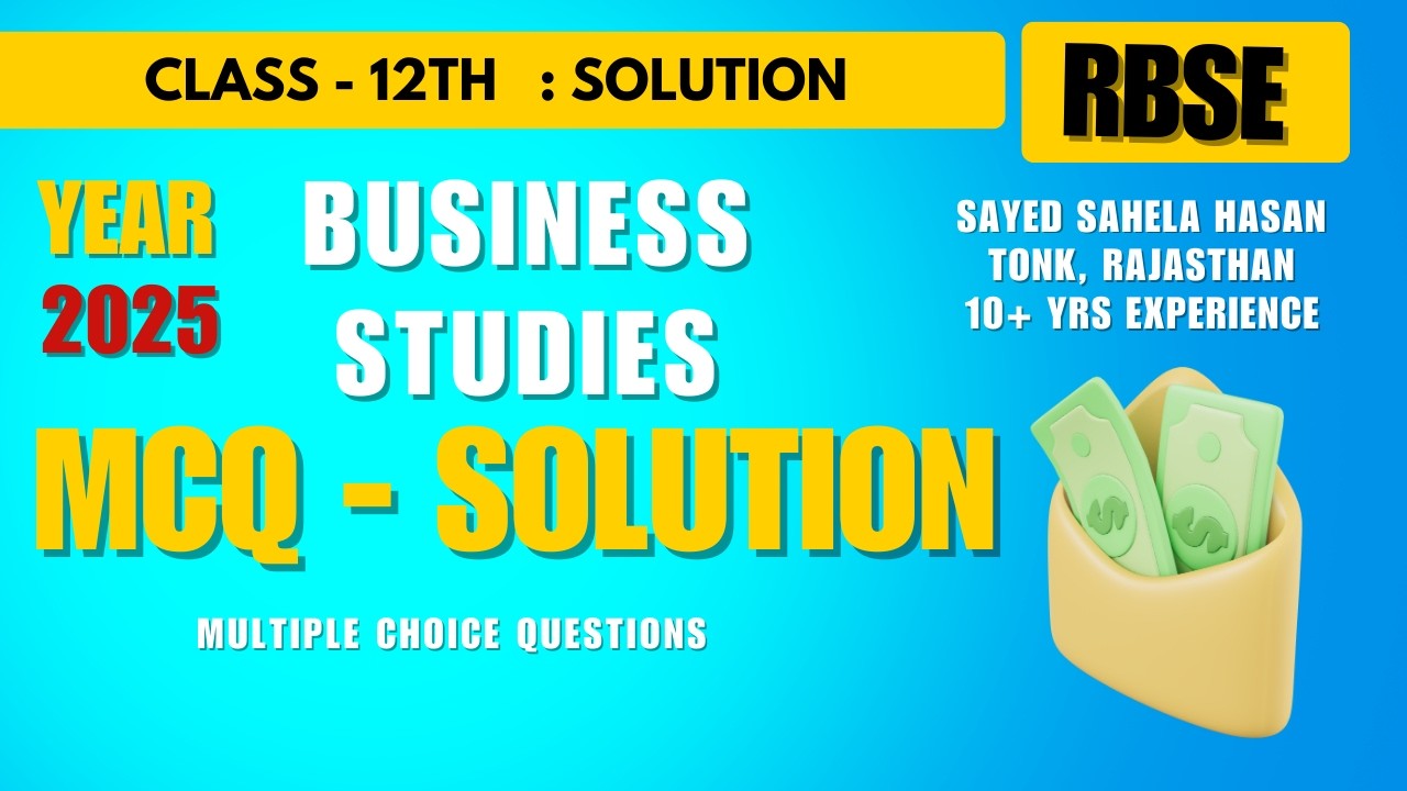 RBSE 12th B.St Full MCQ 2025 Solution: Multiple Choice Questions