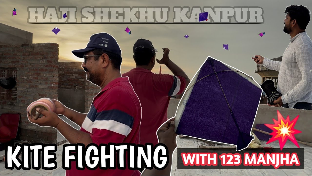 Terrace Kite fighting with haji shekhu | देखिए शानदार पेंच | kanpur Kite fighting #akgkite #kite