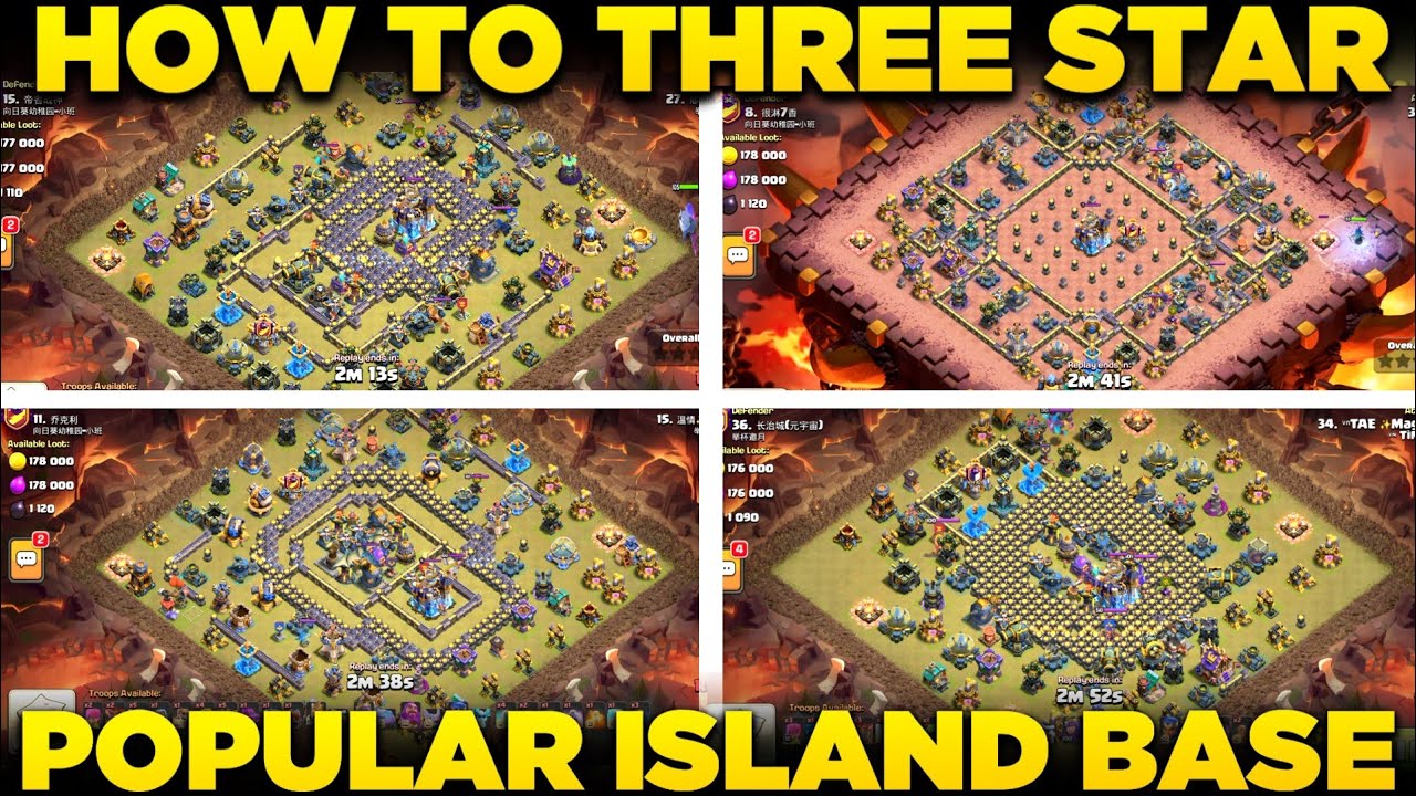 How to 3 star Popular Th18 Island Base | Th18 Island Base 3 Star Attack Strategy 