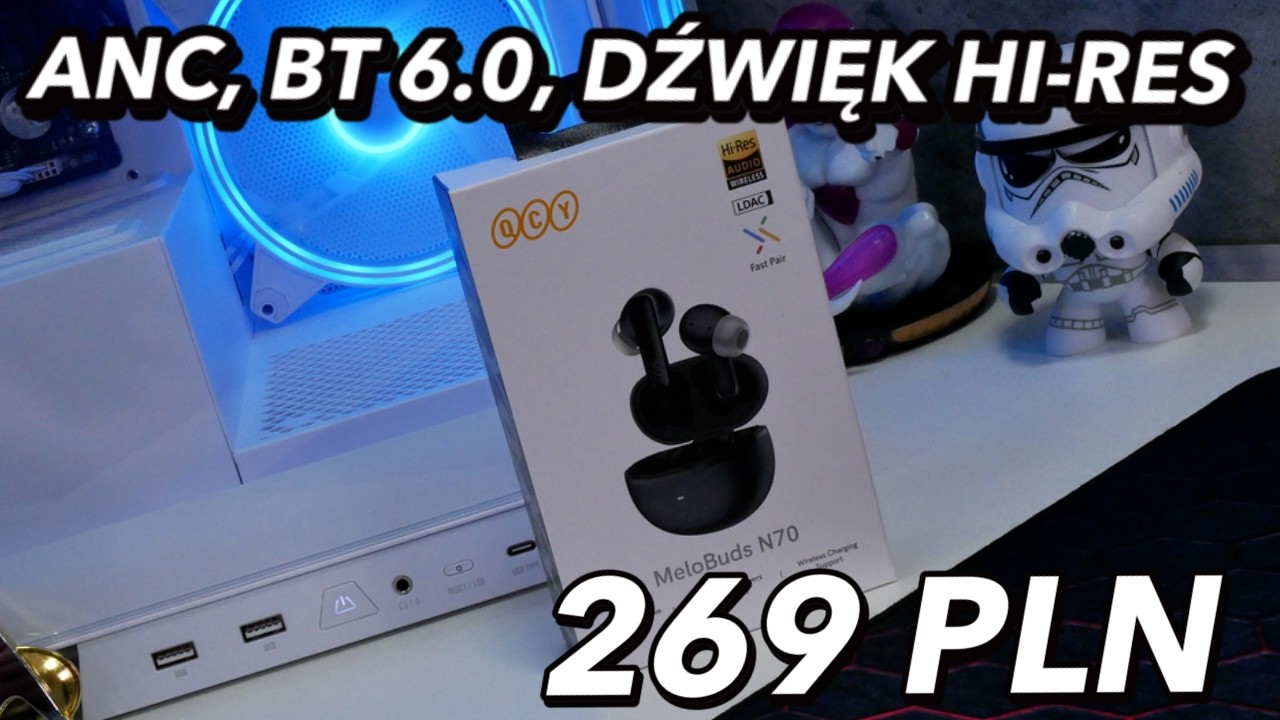 Dobrze grające słuchawki z funkcją ANC i w rozsądnej cenie - QCY Melubuds N70