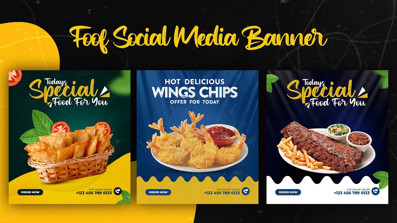 Social Media Banner Design Tutorial- Food Banner Design Tutorial