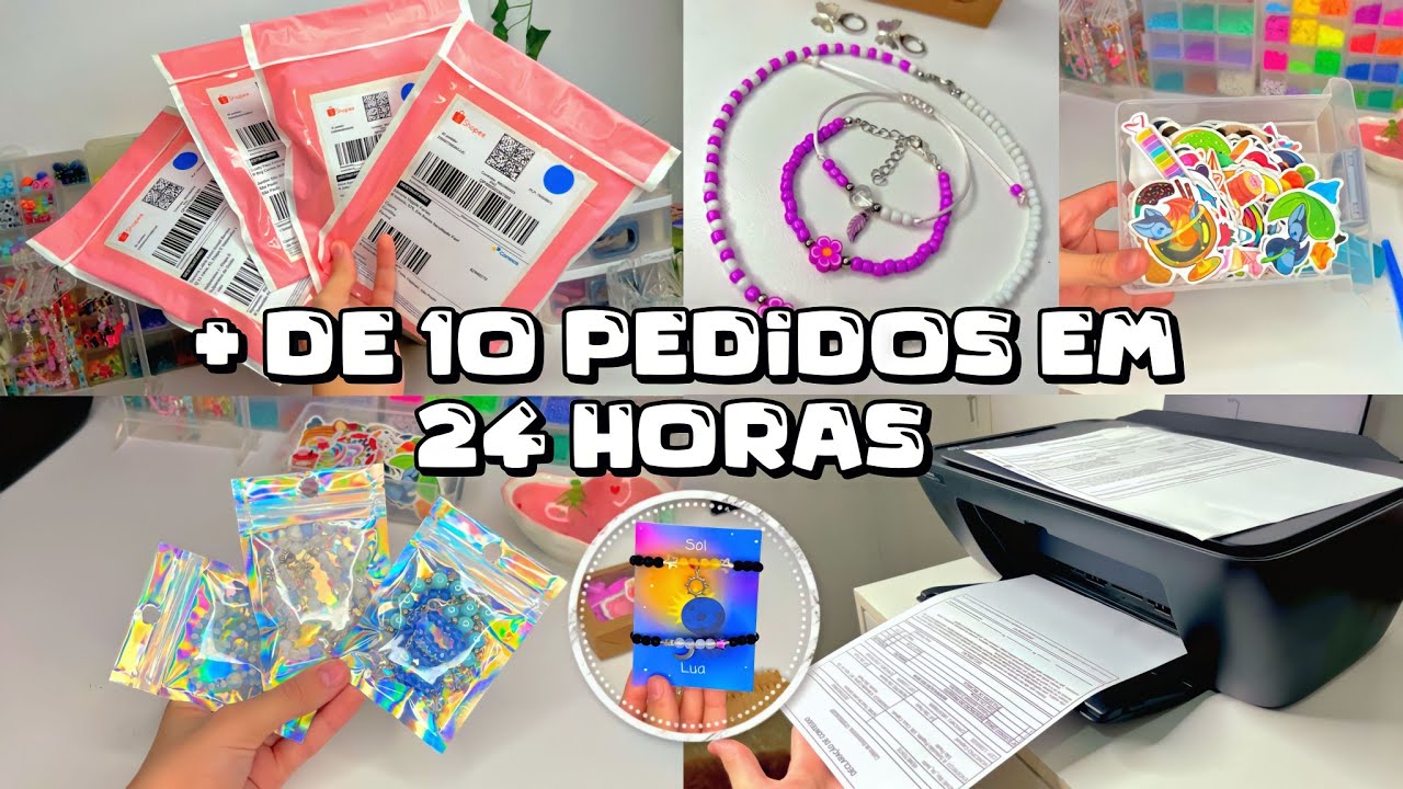 24 HORAS NA MINHA LOJA COM MUITAS ENCOMENDAS😱