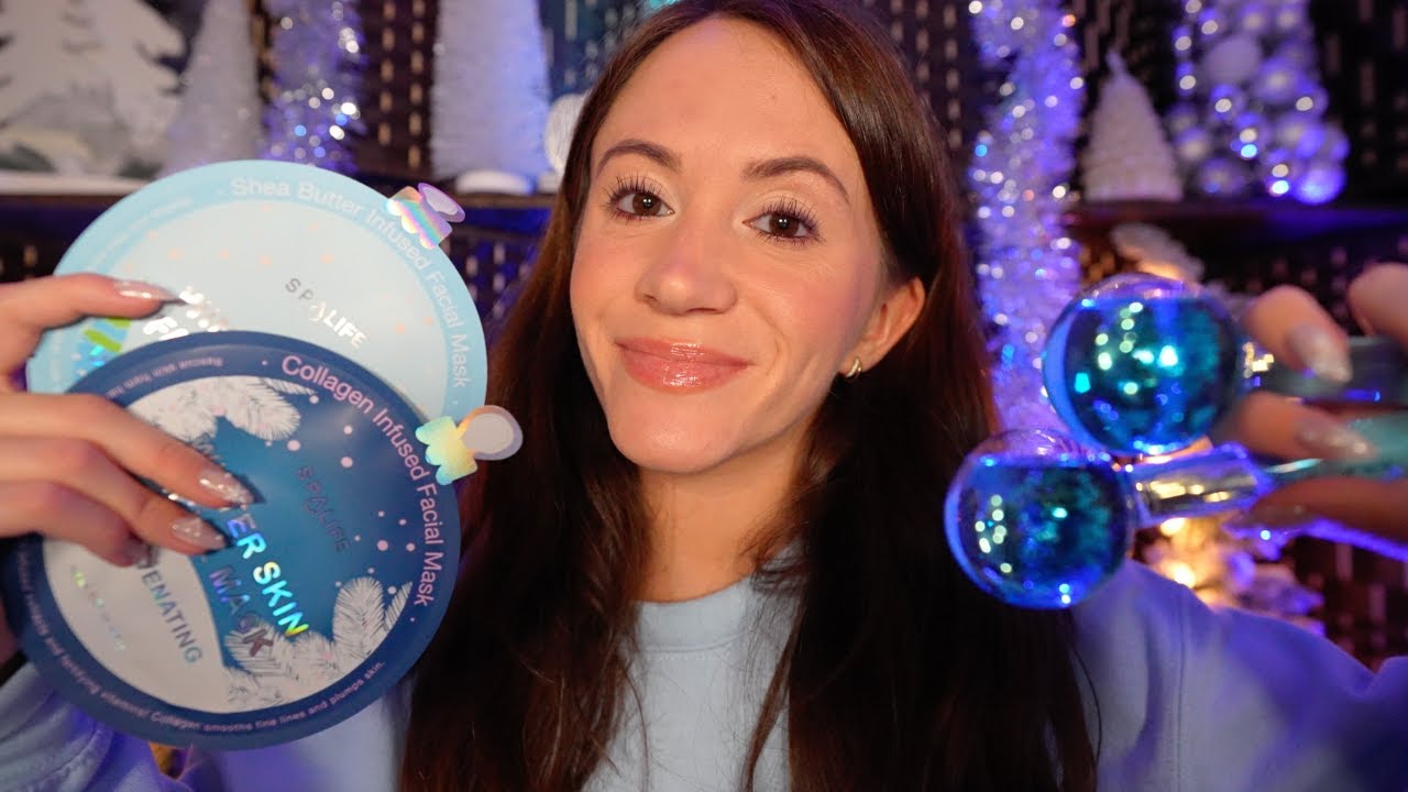 ASMR Winter Spa & Skincare Pampering ❄️ (skincare, layered sounds, face massage)