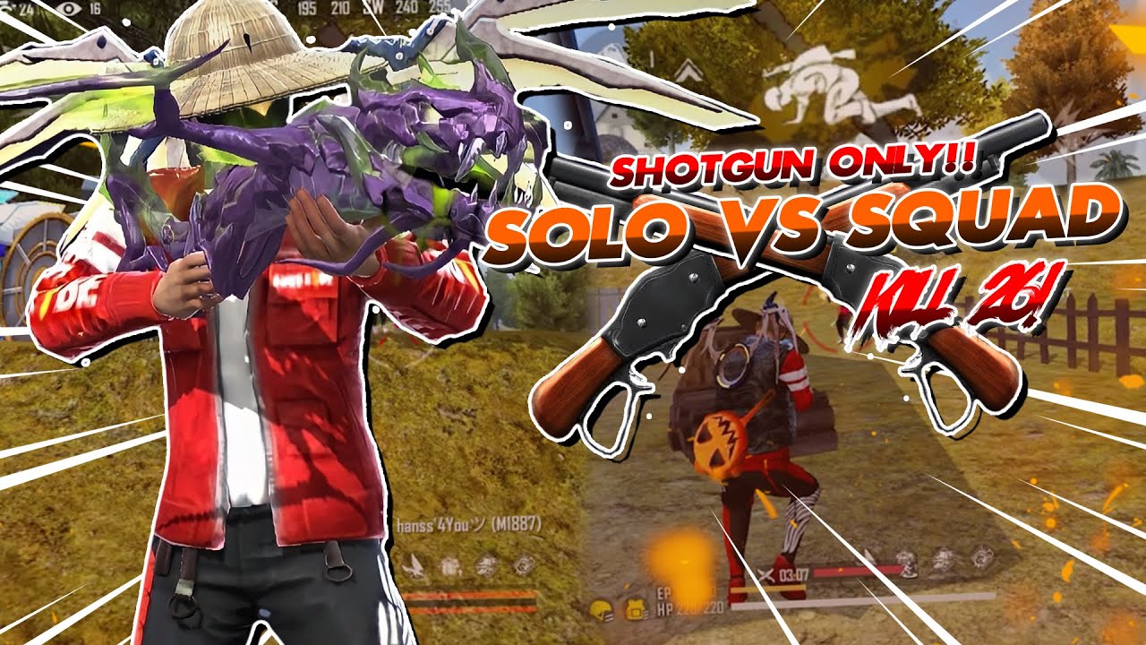 SOLO VS SQUAD PAKE SHOTGUN ONLY MUSUH AUTO KEBINGUNGAN!!!