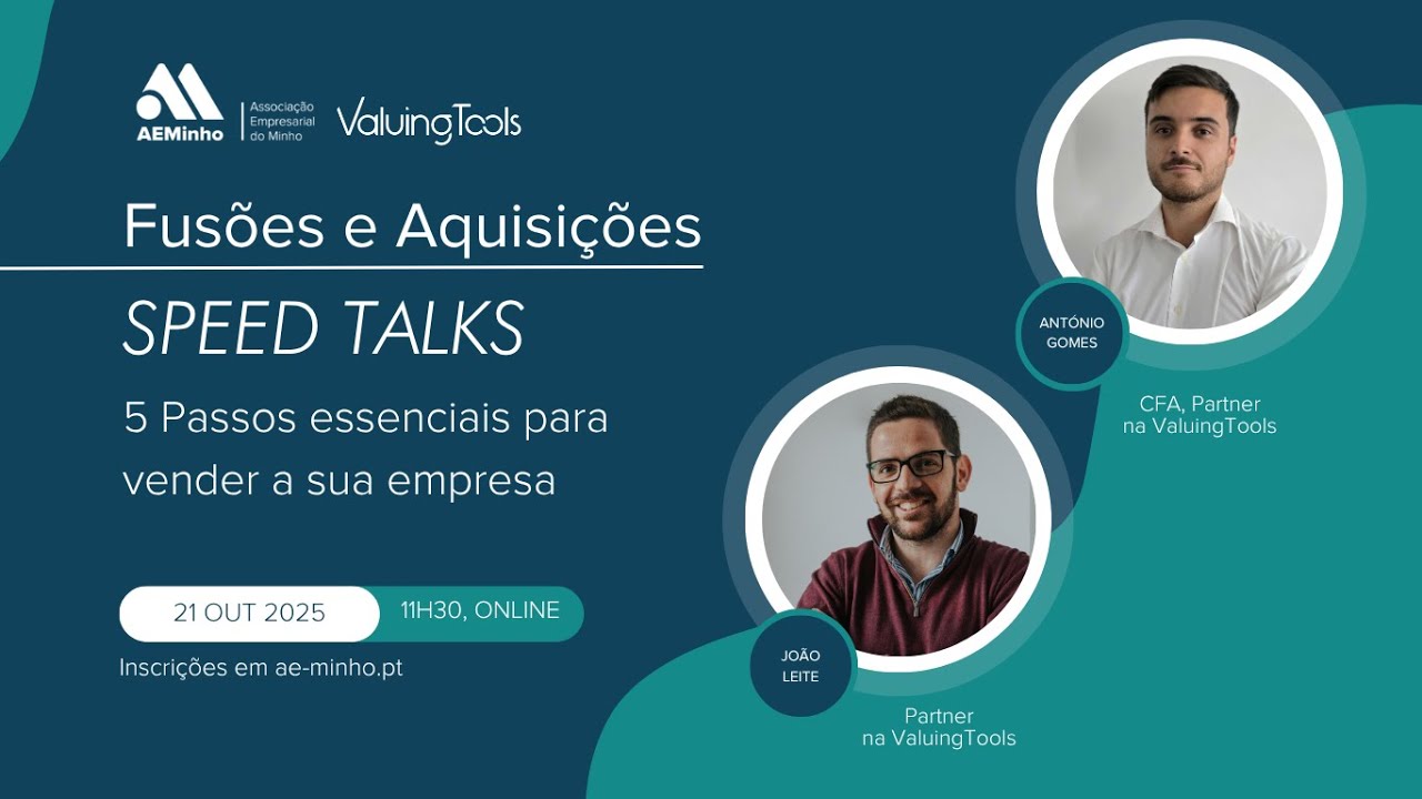 Speed Talks 21/10/2025 | 5 Passos essenciais para vender a sua empresa