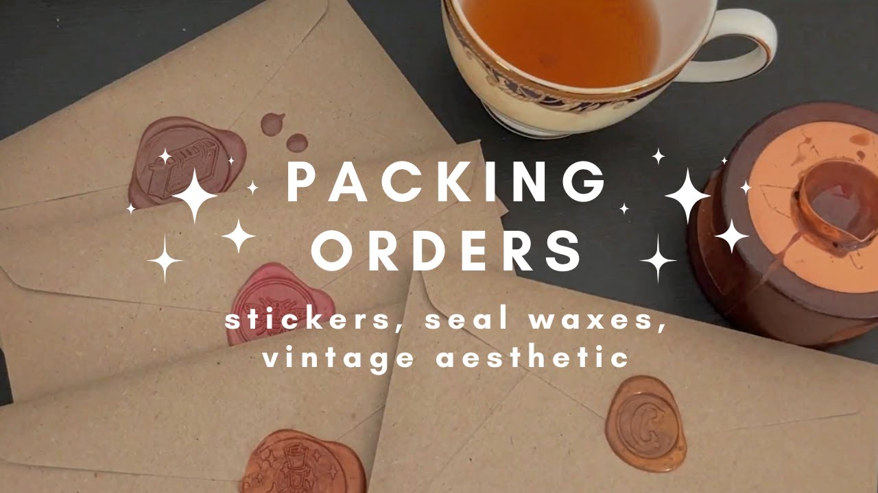pack orders with me ✉️🪄(seal waxes, stickers, vintage/bookish packaging, no talking + asmr)