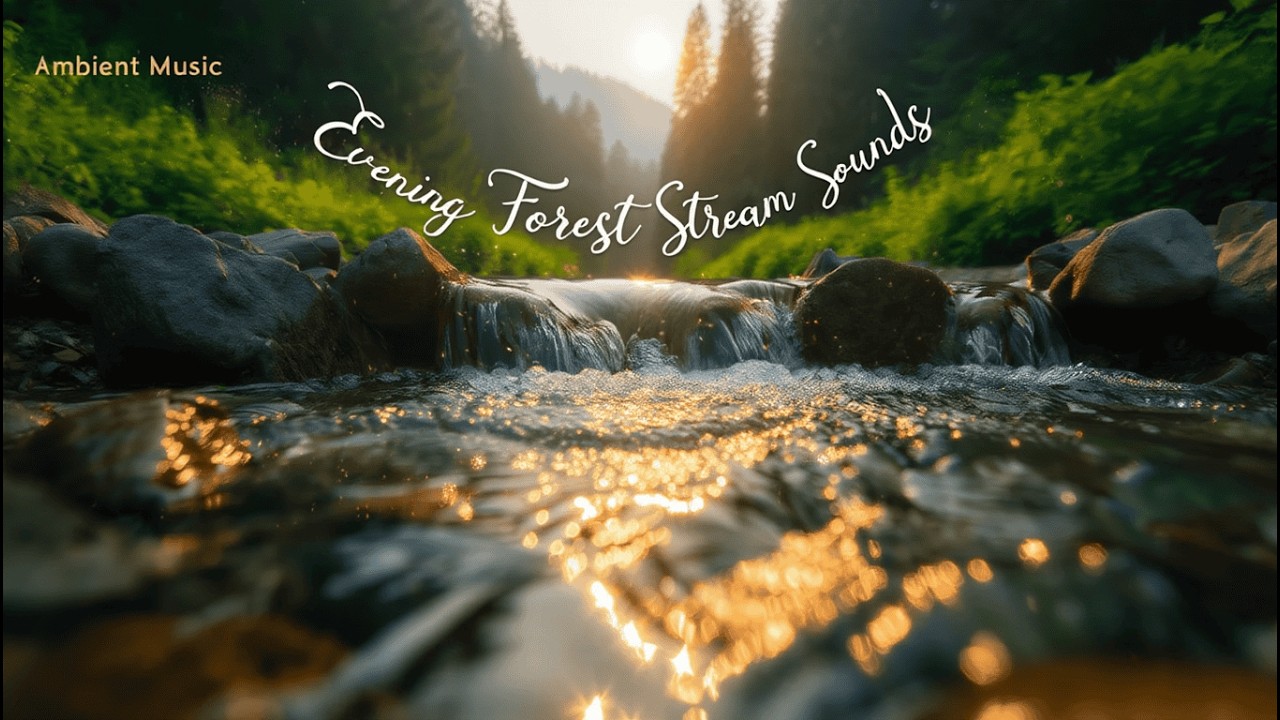 ✧ 3 Hours Evening Forest Stream Sounds + Ambient Music for Sleep, Relaxation, Focus & Study