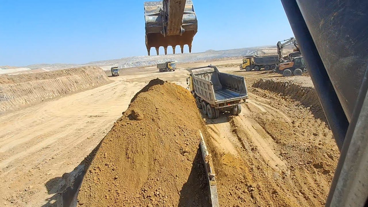 #video backhoe digging Volvo excavator cat350 4k mining jcb backhoe loader working mining opening 