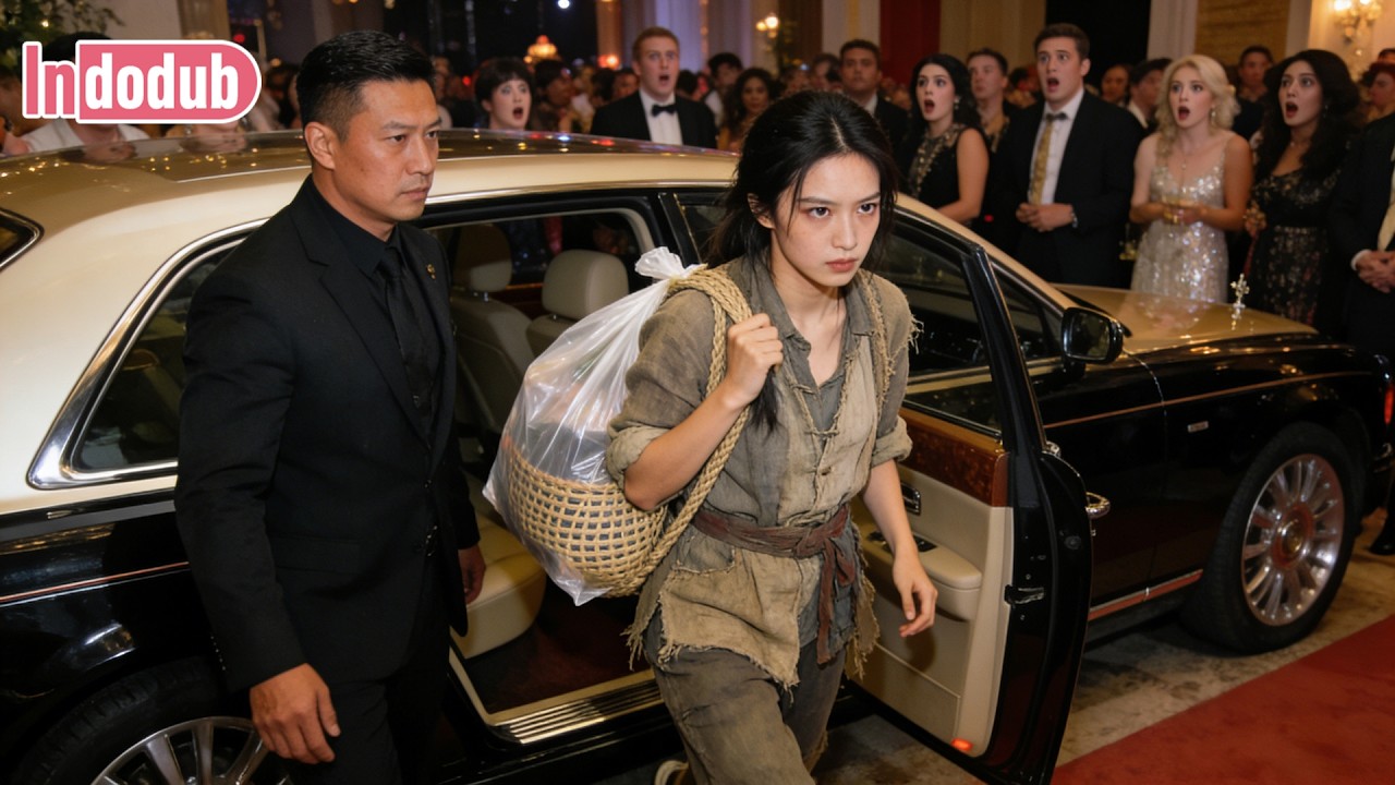 Semua hina wanita berpakaian pengemis di pesta,hingga kereta mewah berhenti depan dia—terkejut semua