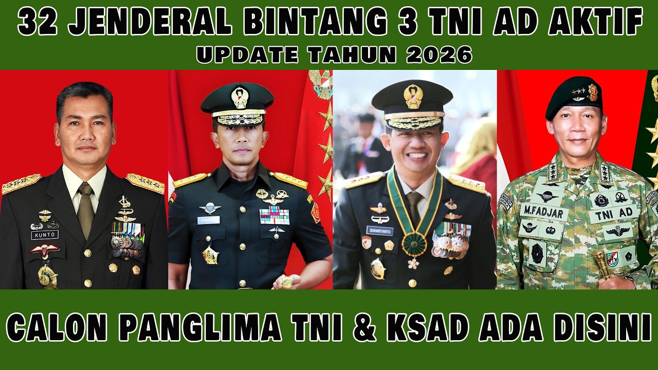 JENDERAL BINTANG 3 TNI AD AKTIF UPDATE TAHUN 2026,, CALON PANGLIMA TNI DAN KSAD ADA DISINI