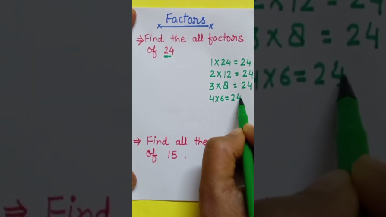 How to Find Factors of a number....
