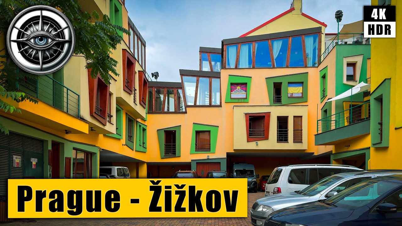 Stunning Prague Walking Tour of Žižkov neighbourhood 🇨🇿 Czech Republic HDR ASMR